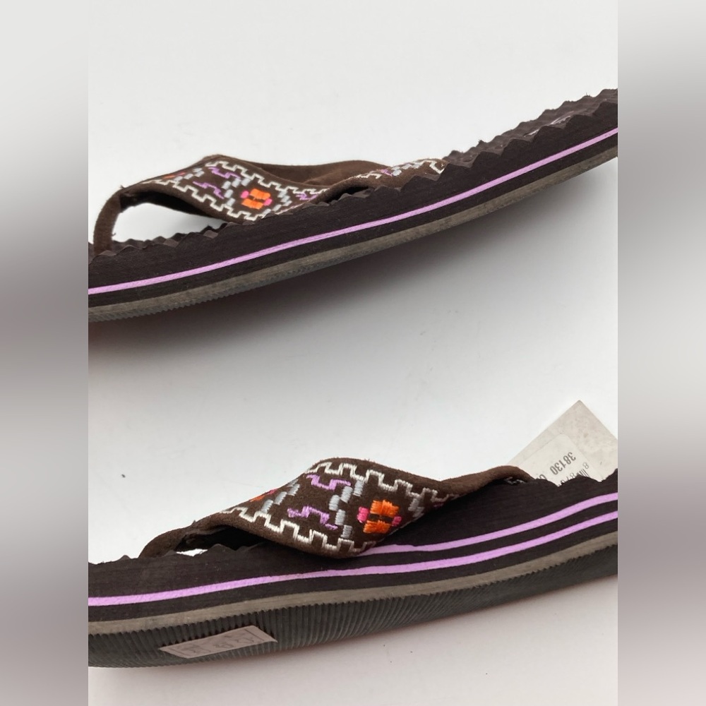 Skechers Flip Flops Women’s Sandals Slip On Chocolate Size 11 Woven Strap NEW - Picture 6 of 8